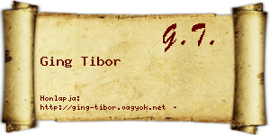 Ging Tibor névjegykártya